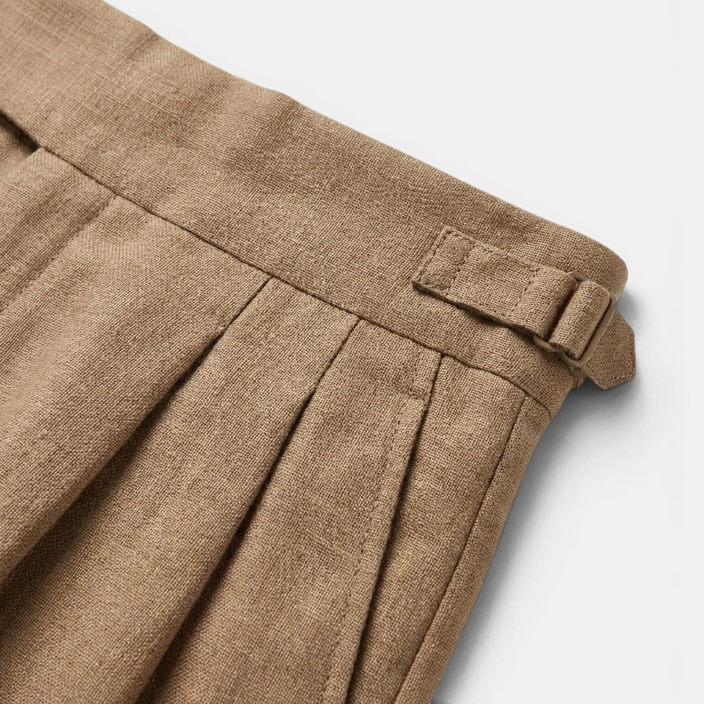 Men's Tailored Trousers Straight Fit Neutral Polyester Blend