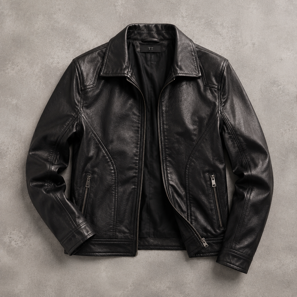 Men's Textured Faux Leather Jacket | Stylish Slim Fit Outerwear for Cool Evenings 0
