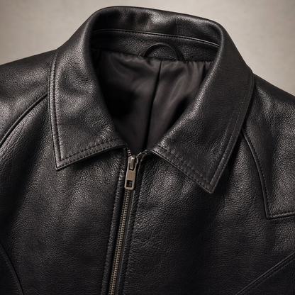 Men's Textured Faux Leather Jacket | Stylish Slim Fit Outerwear for Cool Evenings 5