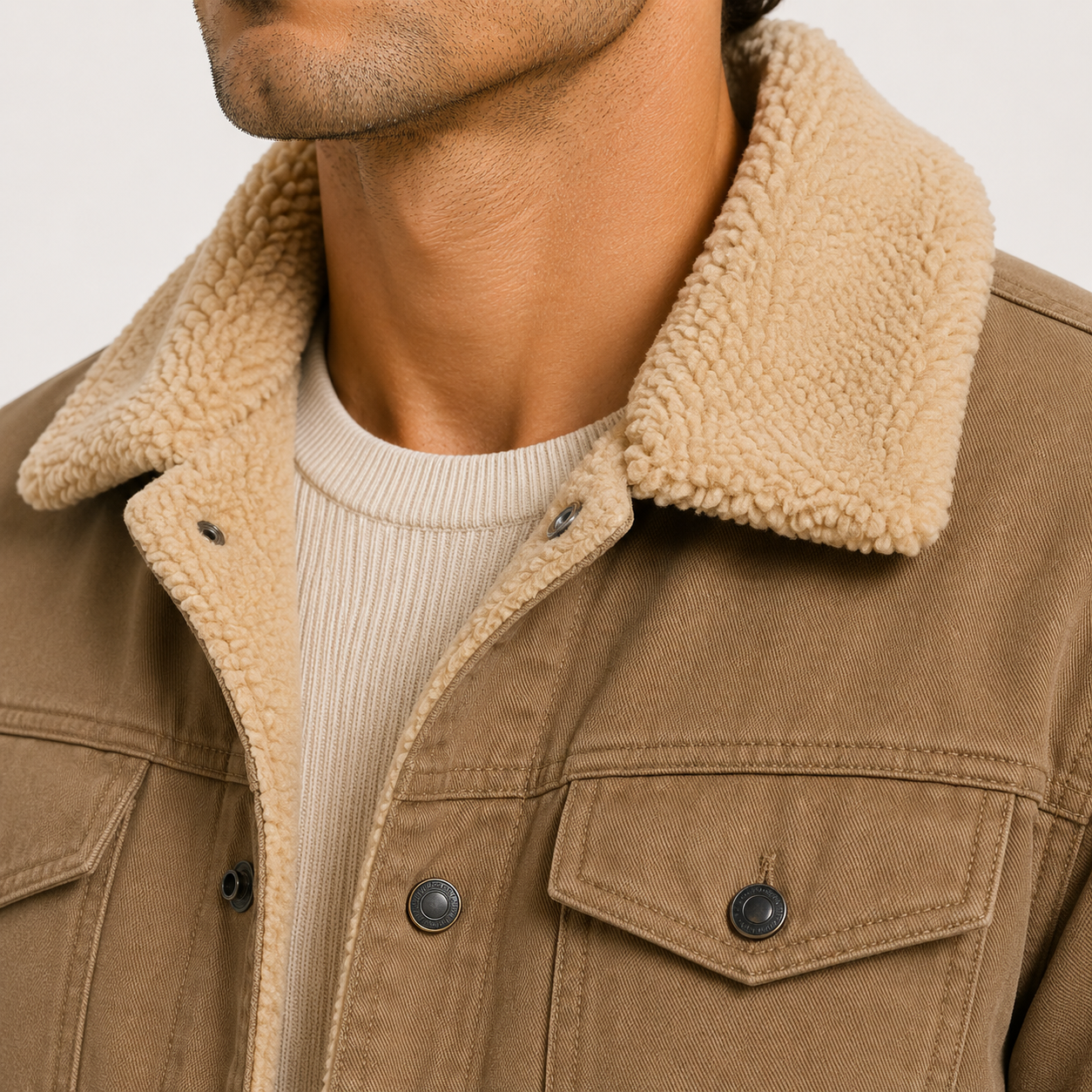 Men's Utility Jacket Black Fleece Insulated Winter Coat