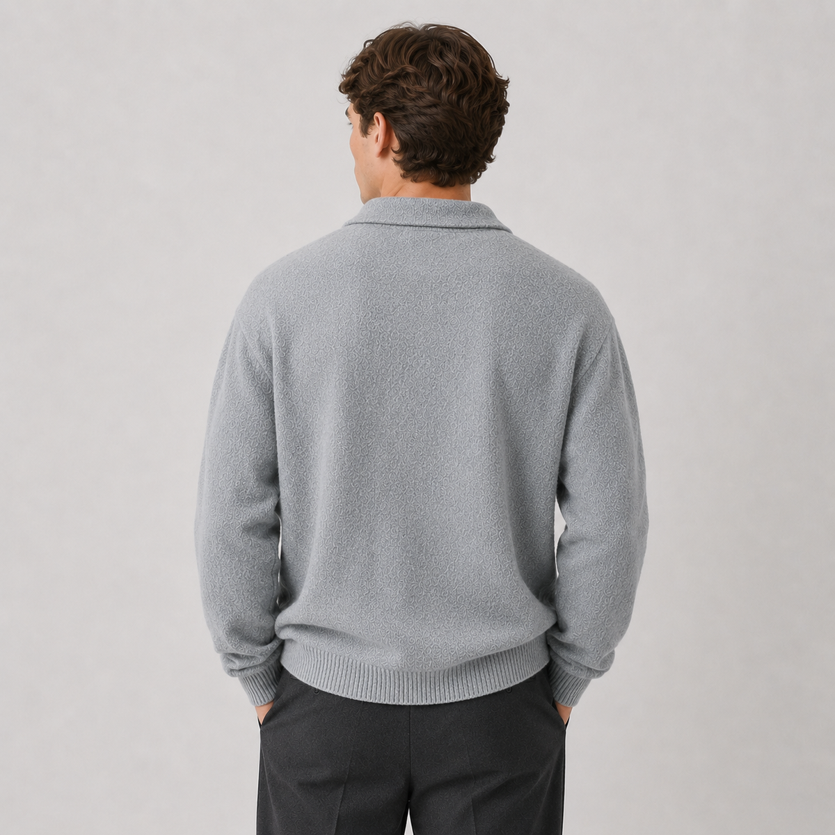 Men's Warm Knit Polo Sweater | Classic Long Sleeve Winter Top 3