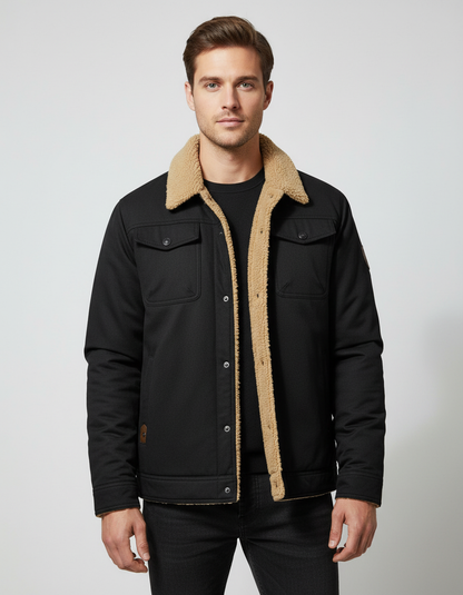 Men's Warm Polyester Bomber Jacket | Stylish Lightweight Winter Outerwear