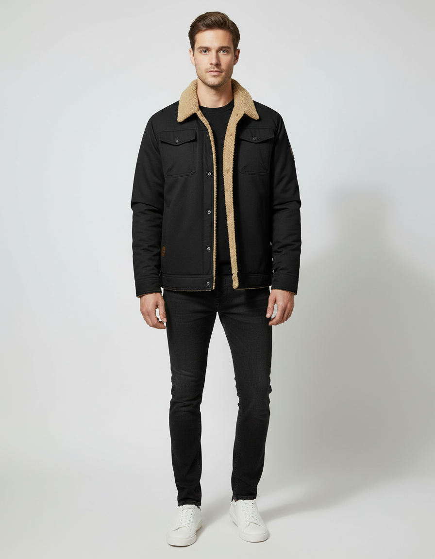 Men's Warm Polyester Bomber Jacket | Stylish Lightweight Winter Outerwear