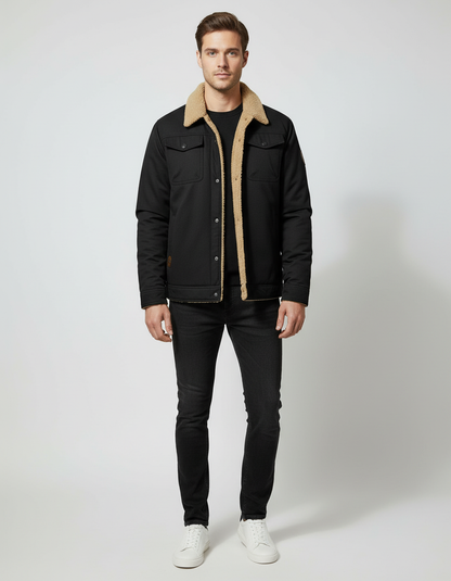 Men's Warm Polyester Bomber Jacket | Stylish Lightweight Winter Outerwear