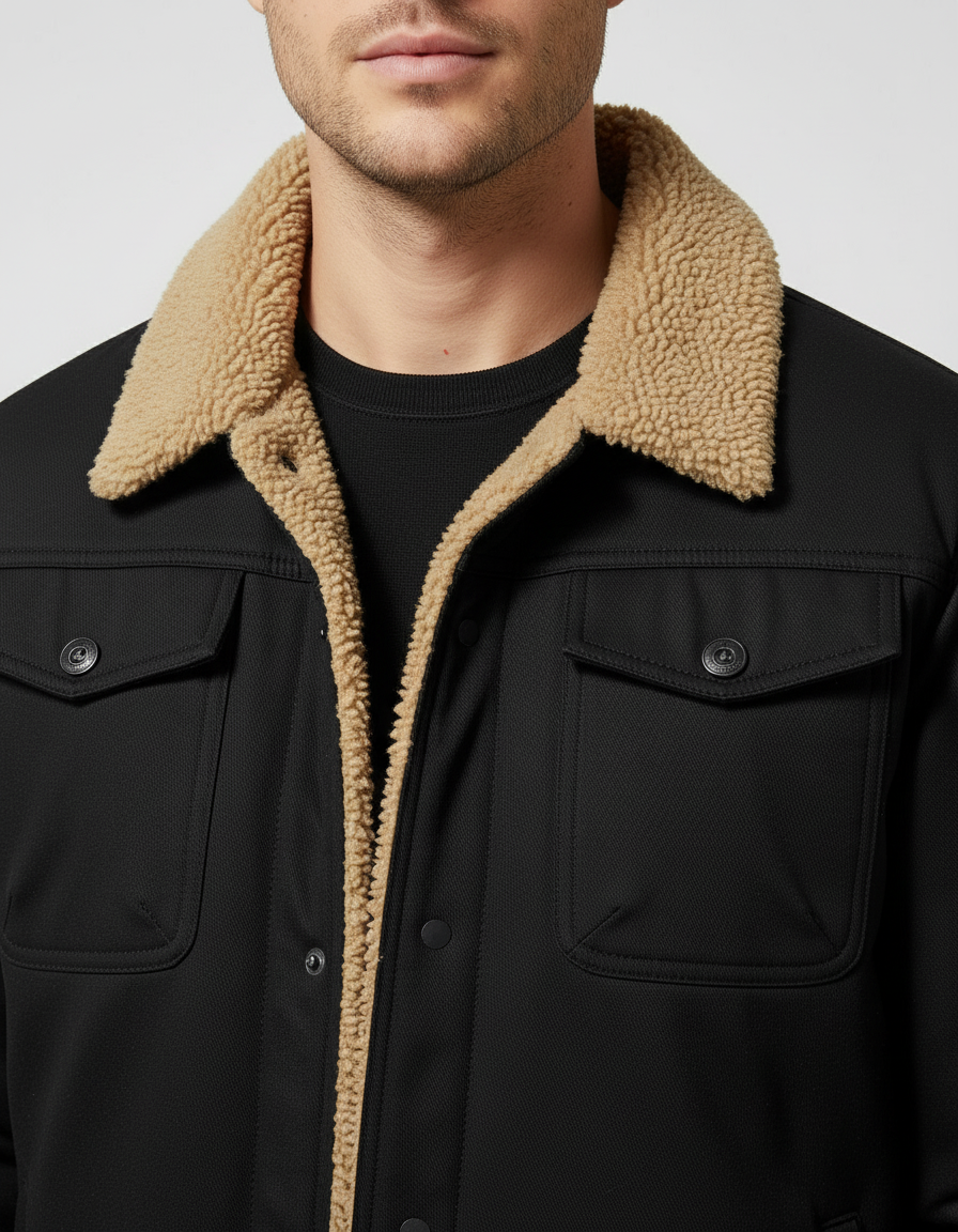 Men's Warm Polyester Bomber Jacket | Stylish Lightweight Winter Outerwear