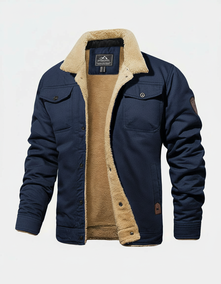 Men's Warm Polyester Bomber Jacket | Stylish Lightweight Winter Outerwear