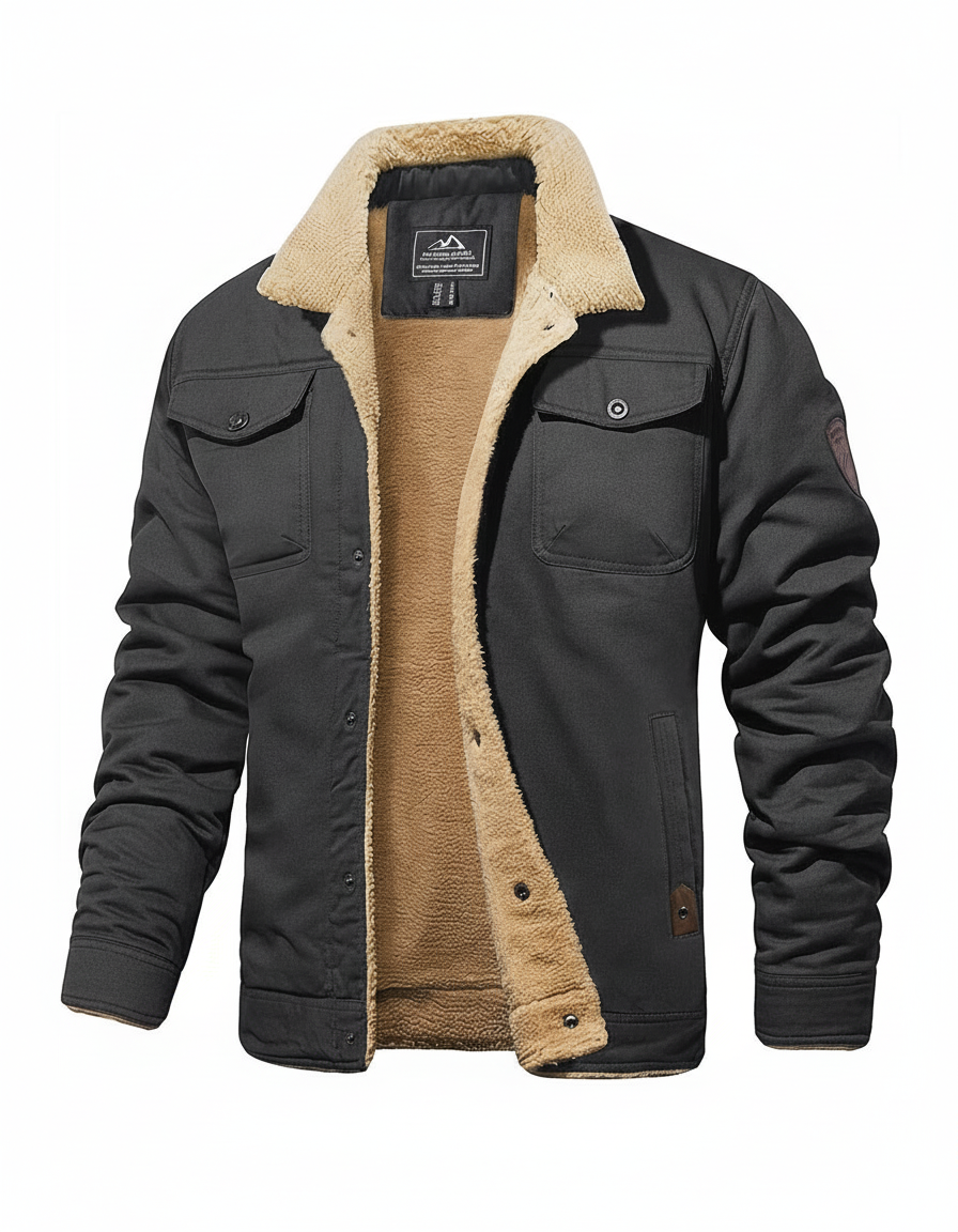 Men's Warm Polyester Bomber Jacket | Stylish Lightweight Winter Outerwear