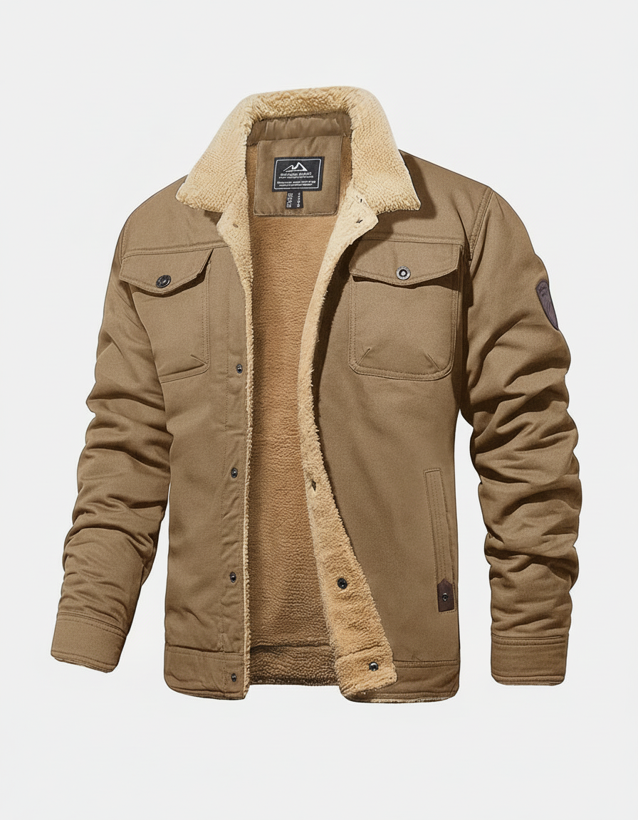 Men's Warm Polyester Bomber Jacket | Stylish Lightweight Winter Outerwear