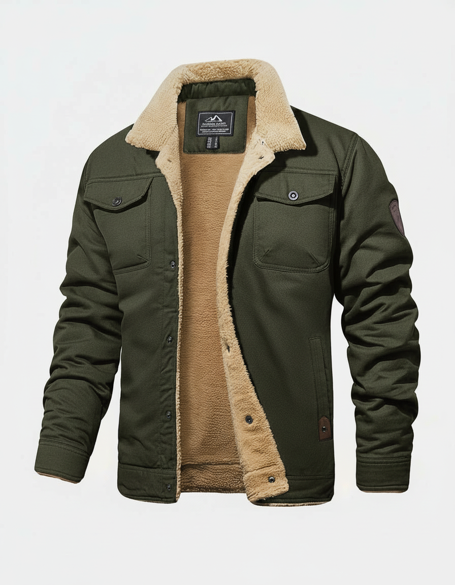 Men's Warm Polyester Bomber Jacket | Stylish Lightweight Winter Outerwear