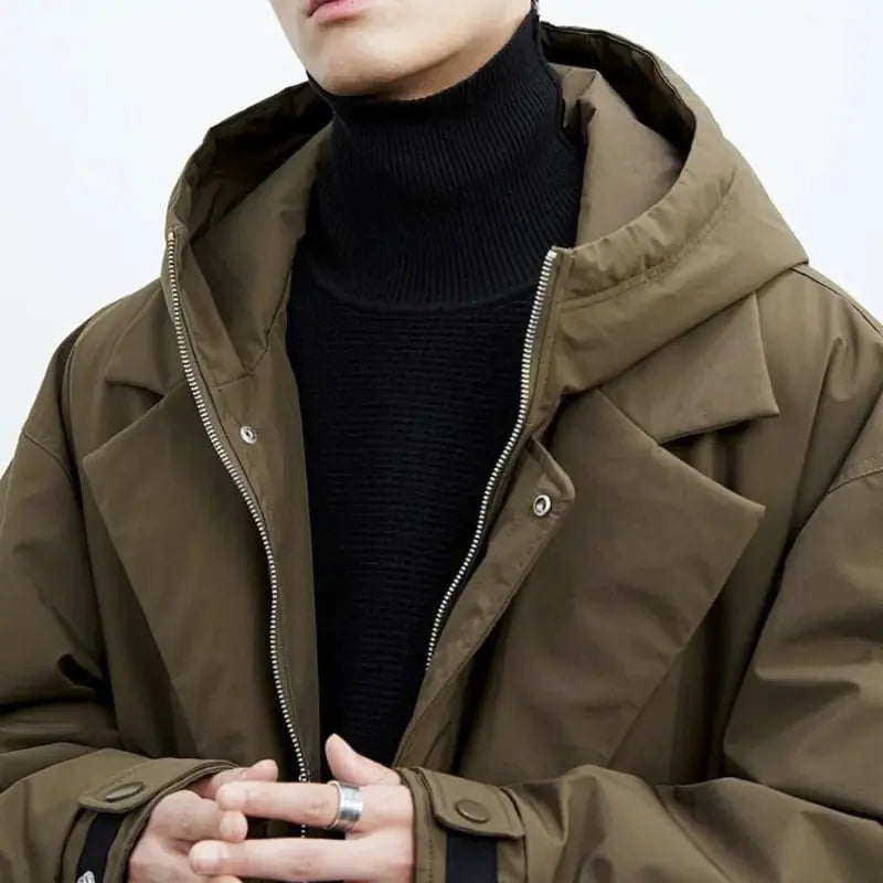 Men's Waterproof Insulated Puffer Trench Coat | Stylish Long Winter Outerwear