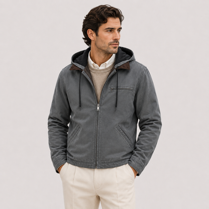Men's Winter Jacket Black Fleece Lining