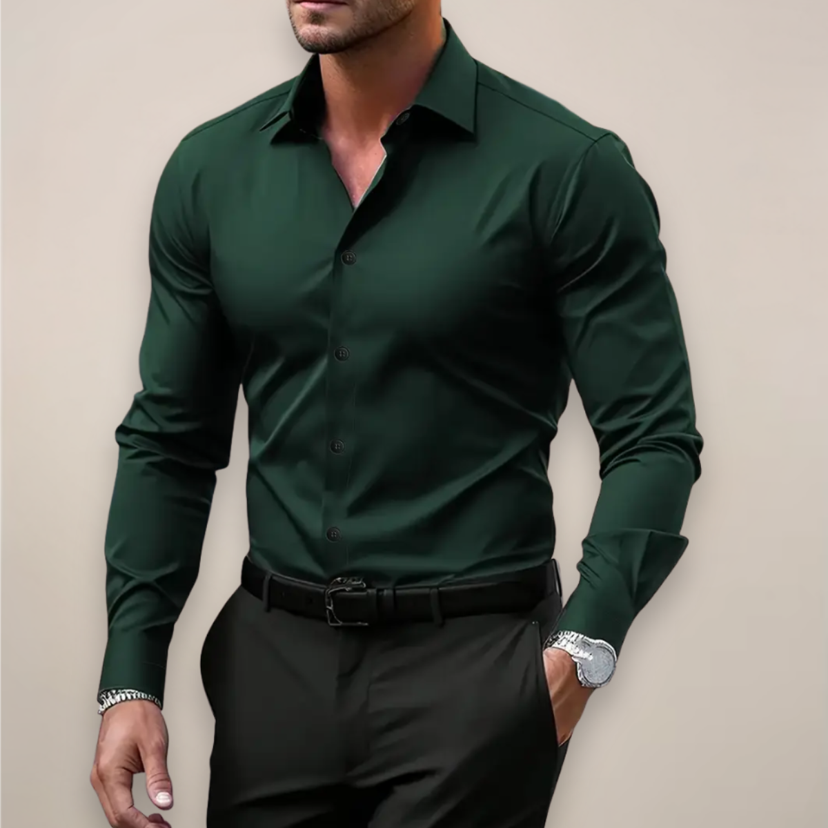 Men's Slim Fit Shirt Smart Casual Cotton Button Down Office Wear