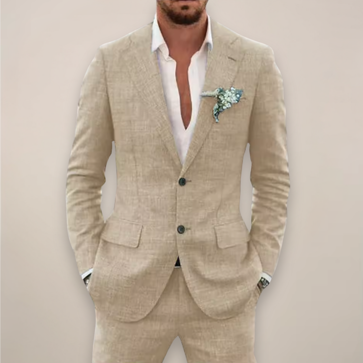 Men's Premium 2 Piece Suit Formal Wedding Business Jacket Trousers