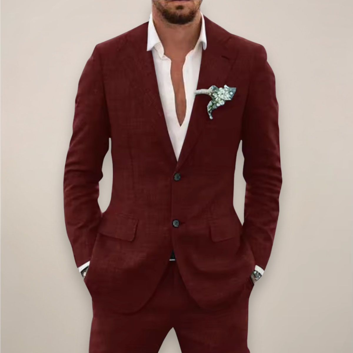 Men's Premium 2 Piece Suit Formal Wedding Business Jacket Trousers