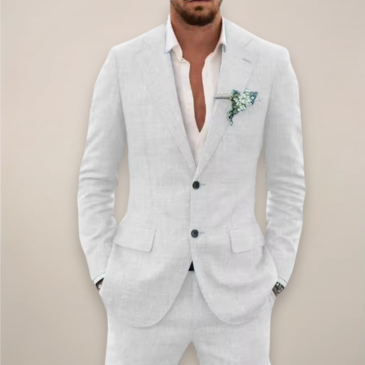 Men's Premium 2 Piece Suit Formal Wedding Business Jacket Trousers