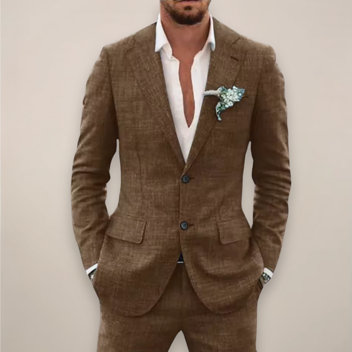 Men's Premium 2 Piece Suit Formal Wedding Business Jacket Trousers