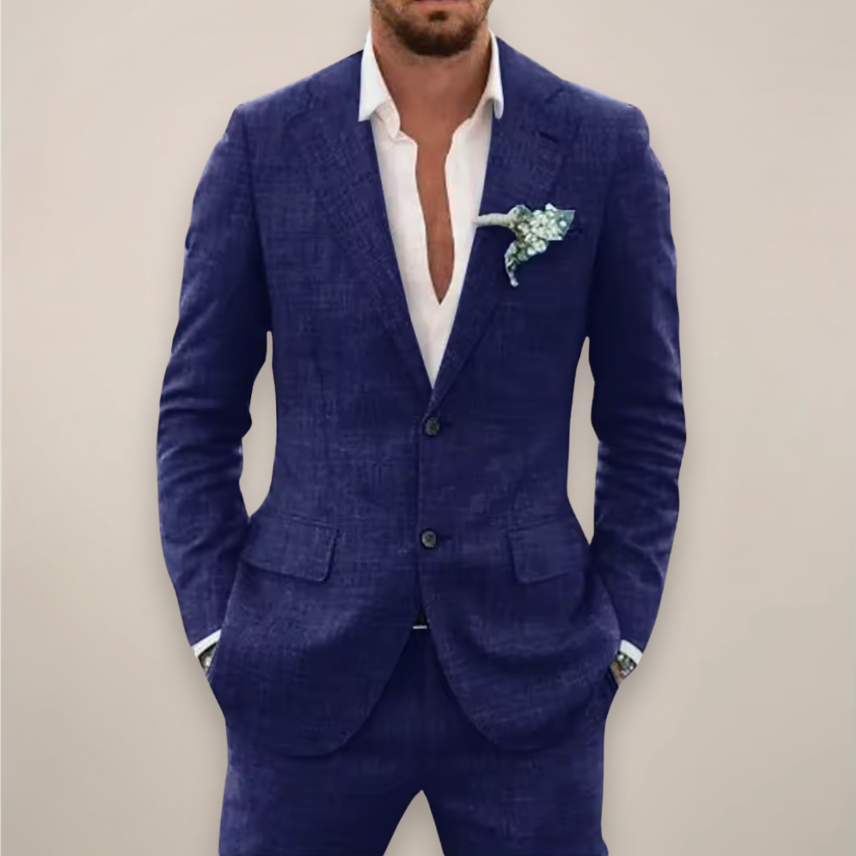 Men's Premium 2 Piece Suit Formal Wedding Business Jacket Trousers