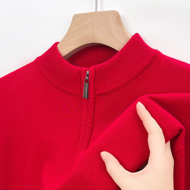 Men's Quarter Zip Knit Sweater Warm Refined Pullover Smart Casual