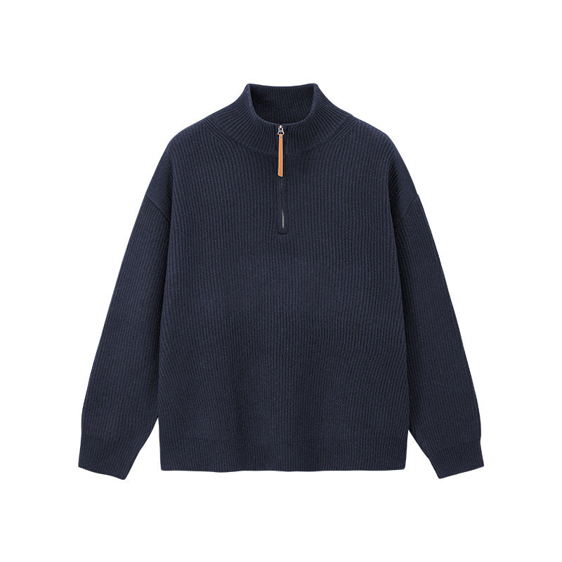 Men's Quarter Zip Sweater Warm Versatile Knit Pullover Casual