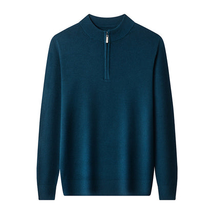 Men's Quarter Zip Knit Sweater Warm Refined Pullover Smart Casual