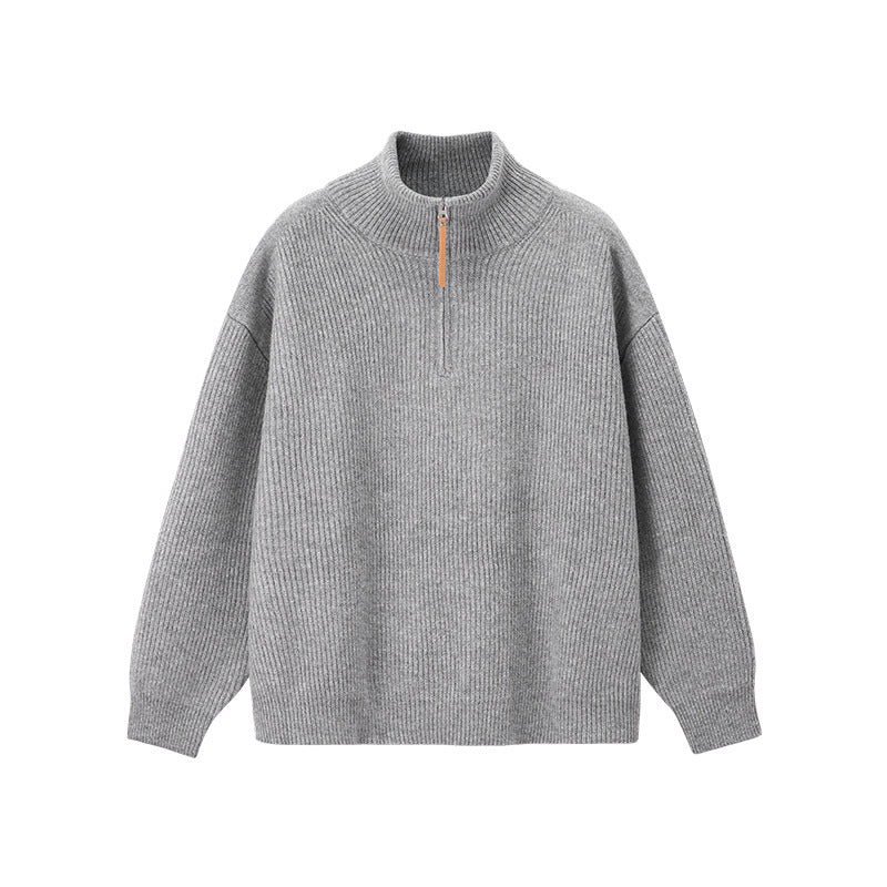 Men's Quarter Zip Sweater Warm Versatile Knit Pullover Casual