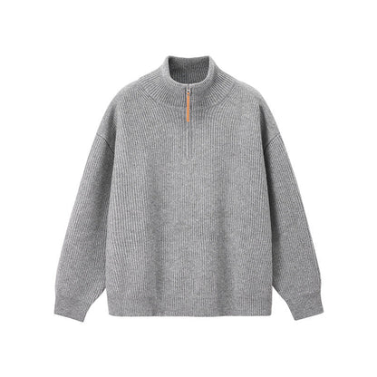 Men's Quarter Zip Sweater Warm Versatile Knit Pullover Casual