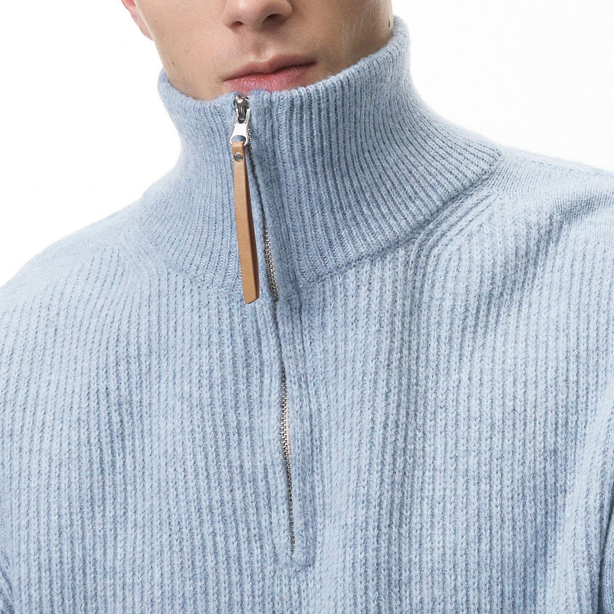 Men's Quarter Zip Sweater Warm Versatile Knit Pullover Casual