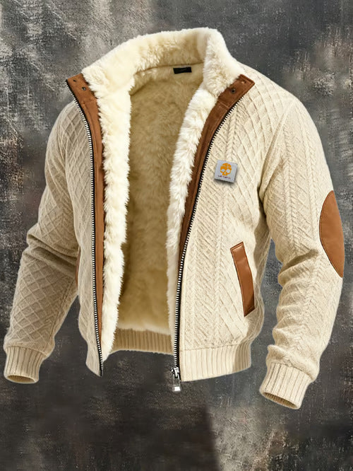 Men's Elegant Stand Collar Jacket Faux Leather