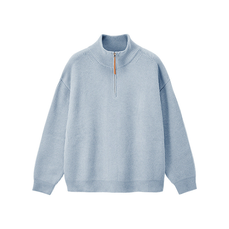 Men's Quarter Zip Sweater Warm Versatile Knit Pullover Casual