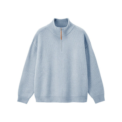 Men's Quarter Zip Sweater Warm Versatile Knit Pullover Casual