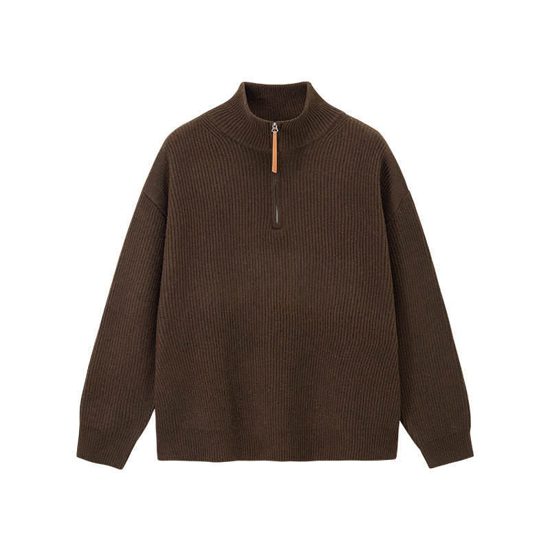Men's Quarter Zip Sweater Warm Versatile Knit Pullover Casual