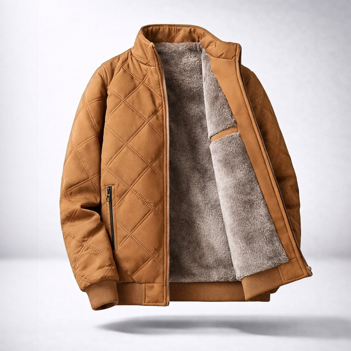 Men's Quilted Jacket Padded Casual Winter Coat Lightweight Warm