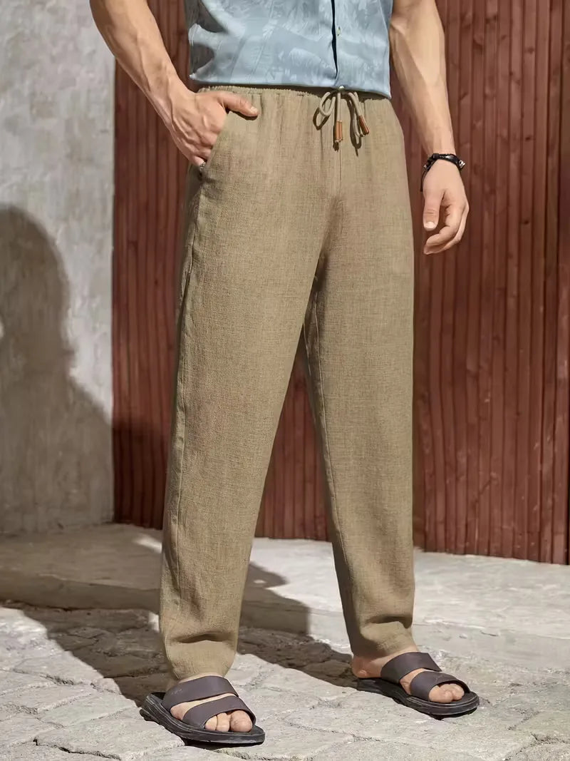 Men's Straight Leg Trousers Lightweight Summer Pants