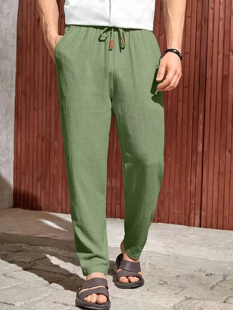 Men's Straight Leg Trousers Lightweight Summer Pants