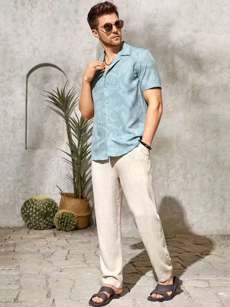 Men's Straight Leg Trousers Lightweight Summer Pants
