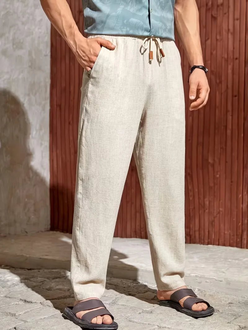 Men's Straight Leg Trousers Lightweight Summer Pants