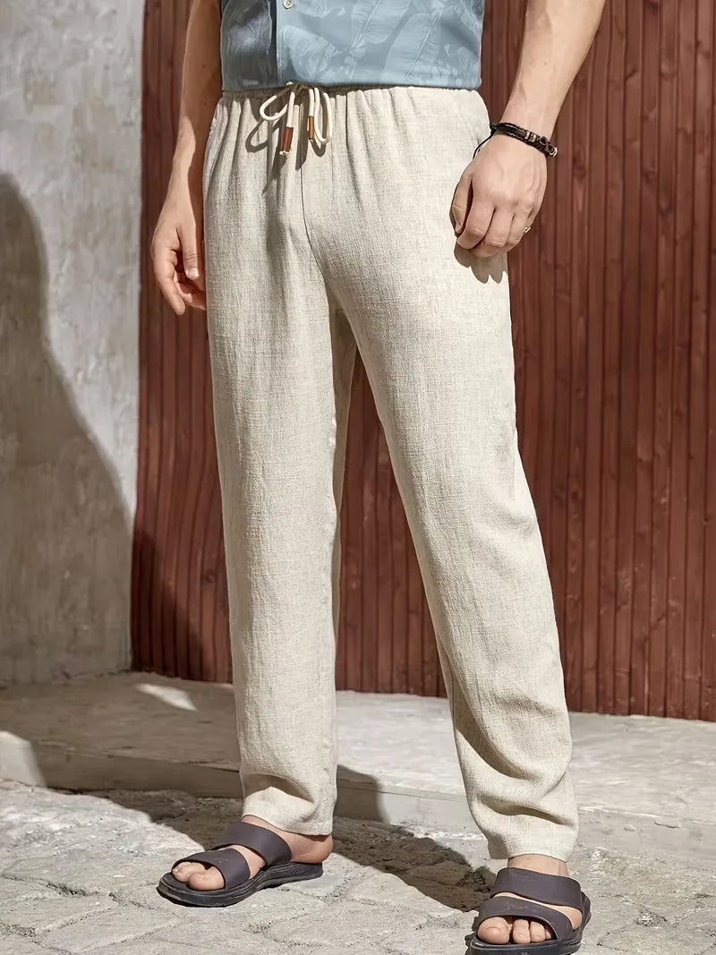 Men's Straight Leg Trousers Lightweight Summer Pants