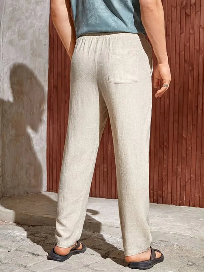 Men's Straight Leg Trousers Lightweight Summer Pants