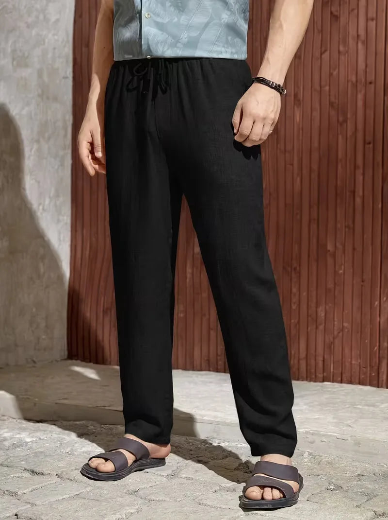 Men's Straight Leg Trousers Lightweight Summer Pants