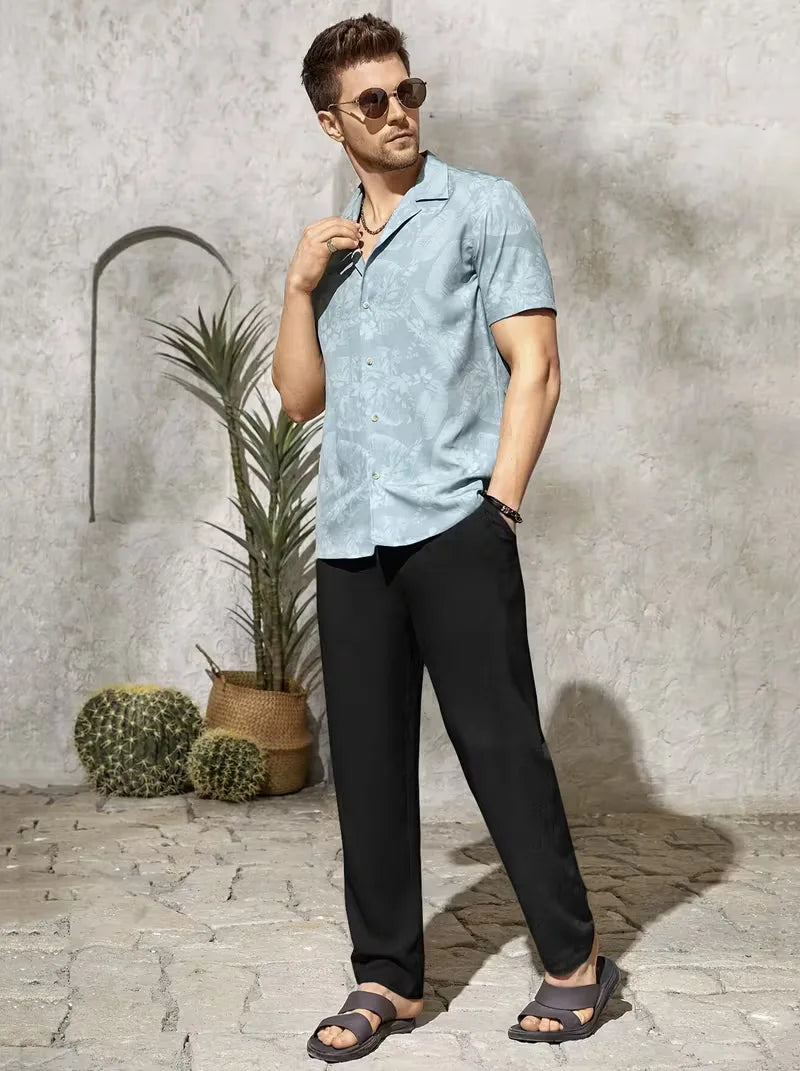 Men's Straight Leg Trousers Lightweight Summer Pants