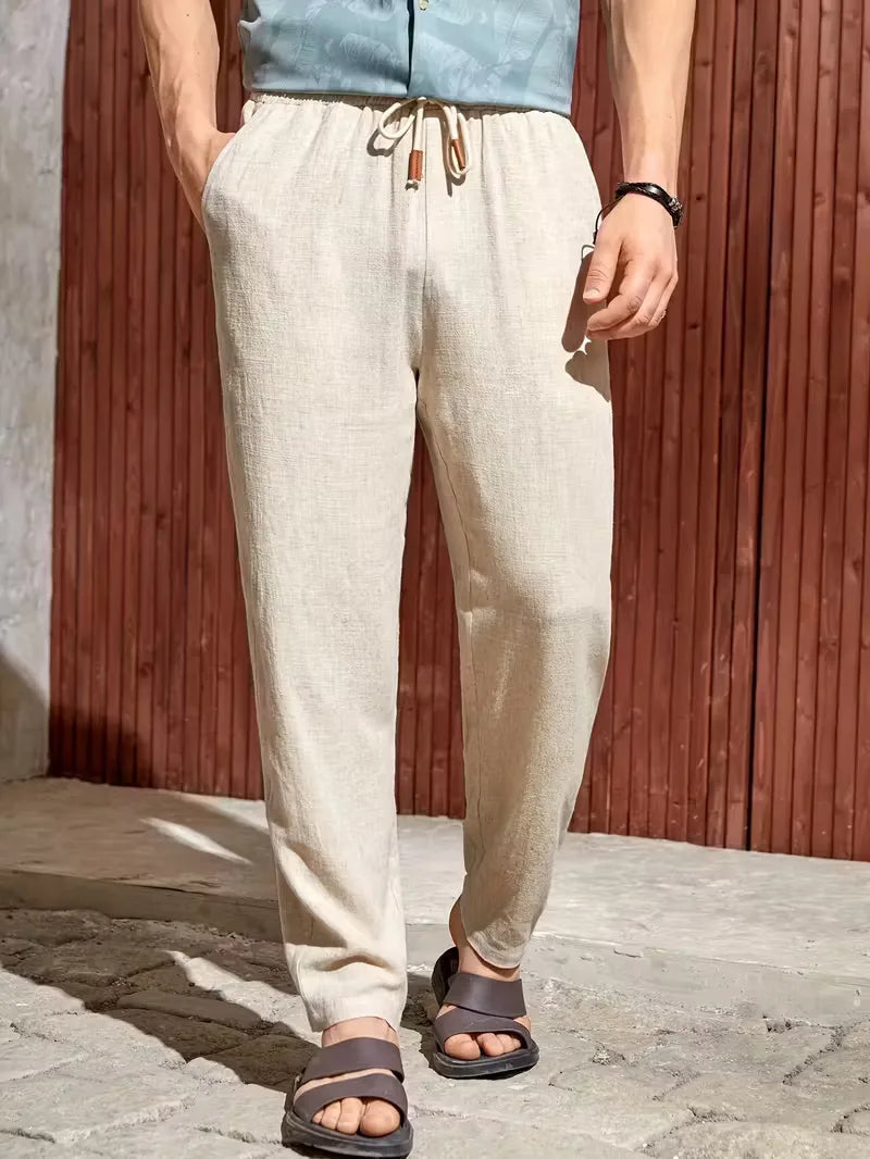 Men's Straight Leg Trousers Lightweight Summer Pants