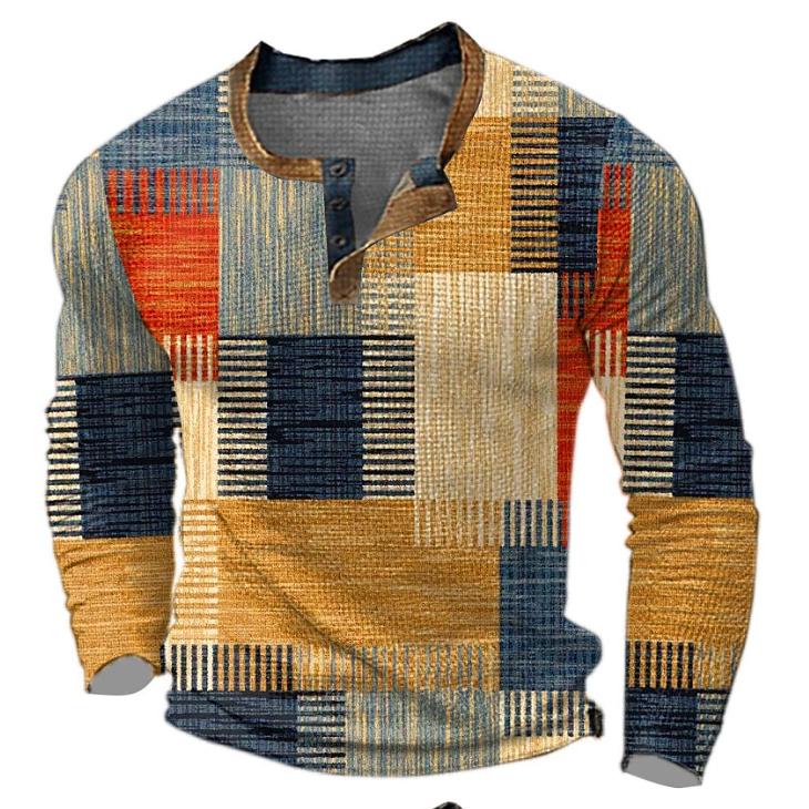 Men's Colorblock Sweater Crew Neck Knit Pullover Casual