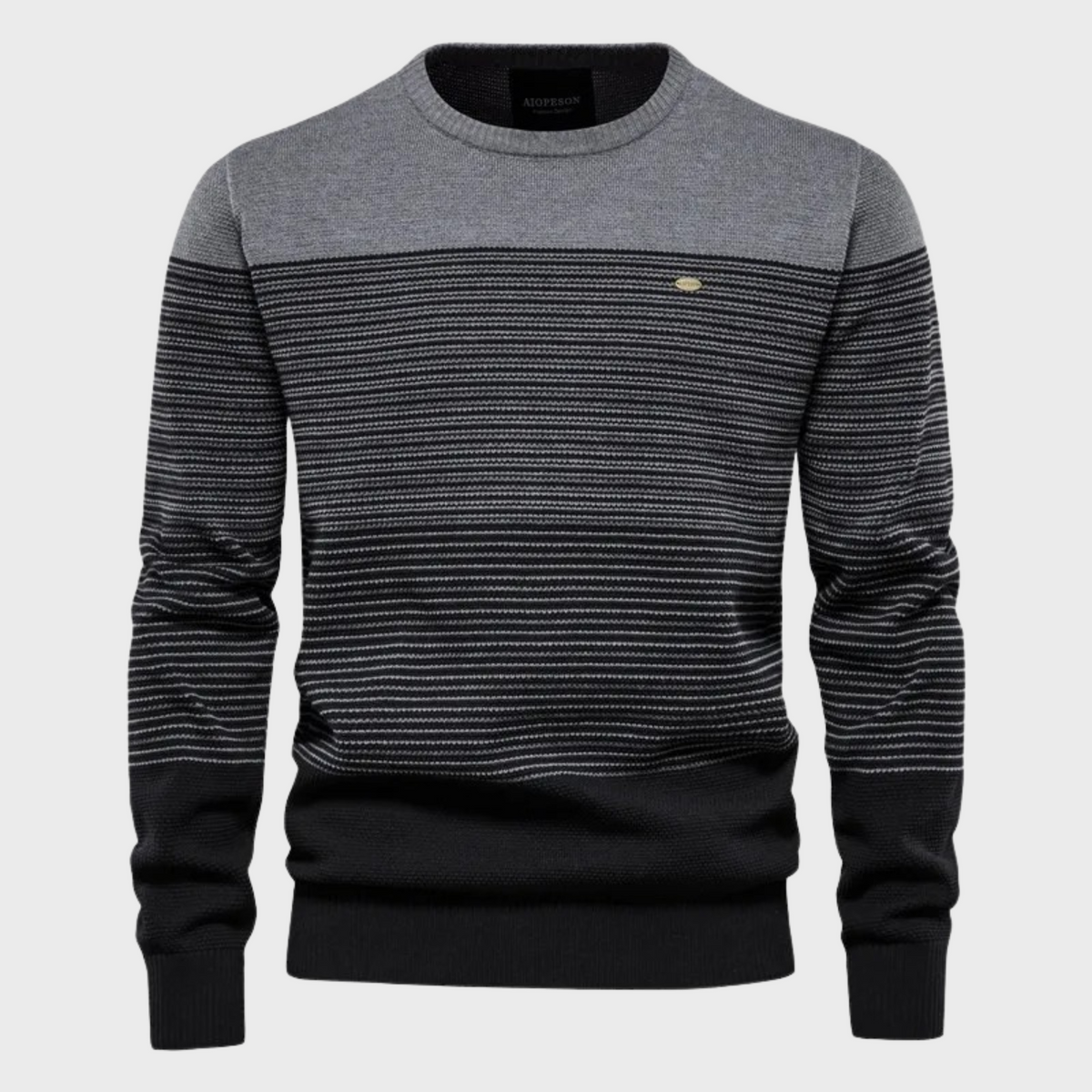 Men's Striped Crewneck Sweater Knit Pullover Modern Casual