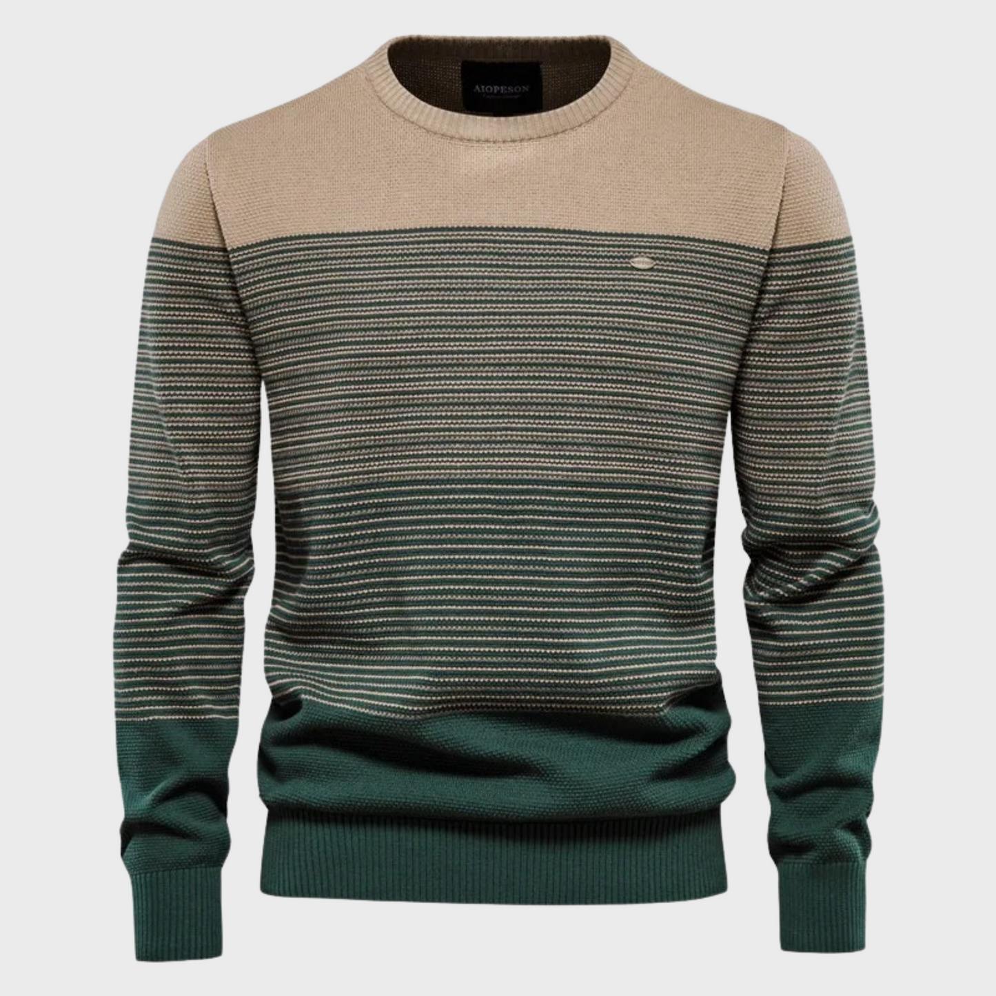 Men's Striped Crewneck Sweater Knit Pullover Modern Casual