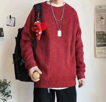 Men's Oversized Chunky Knit Sweater Crew Neck Pullover