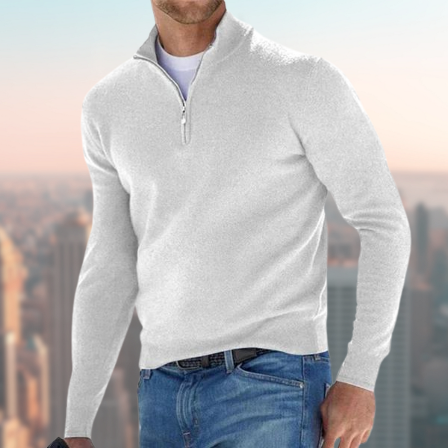Men's Troyer Zip Sweater Everyday Knit Pullover