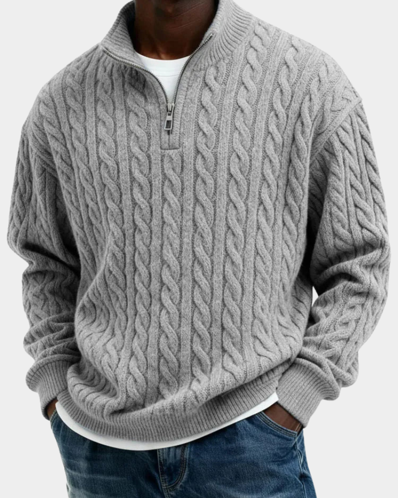 Men's Classic Knit Sweater Warm Crew Neck Pullover