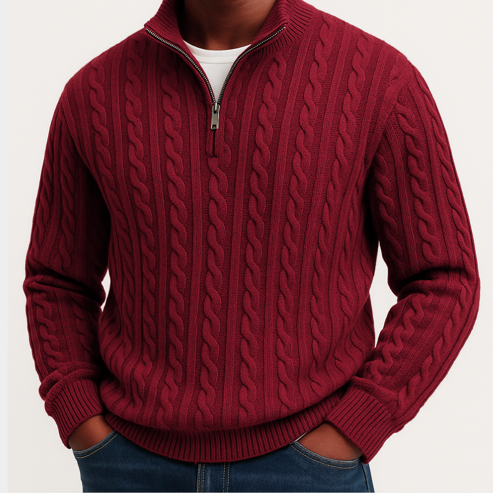 Men's Classic Knit Sweater Warm Crew Neck Pullover