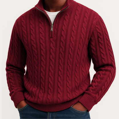 Men's Classic Knit Sweater Warm Crew Neck Pullover