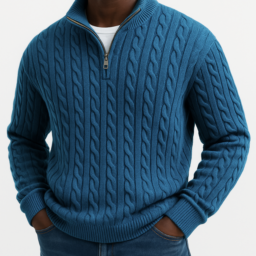 Men's Classic Knit Sweater Warm Crew Neck Pullover